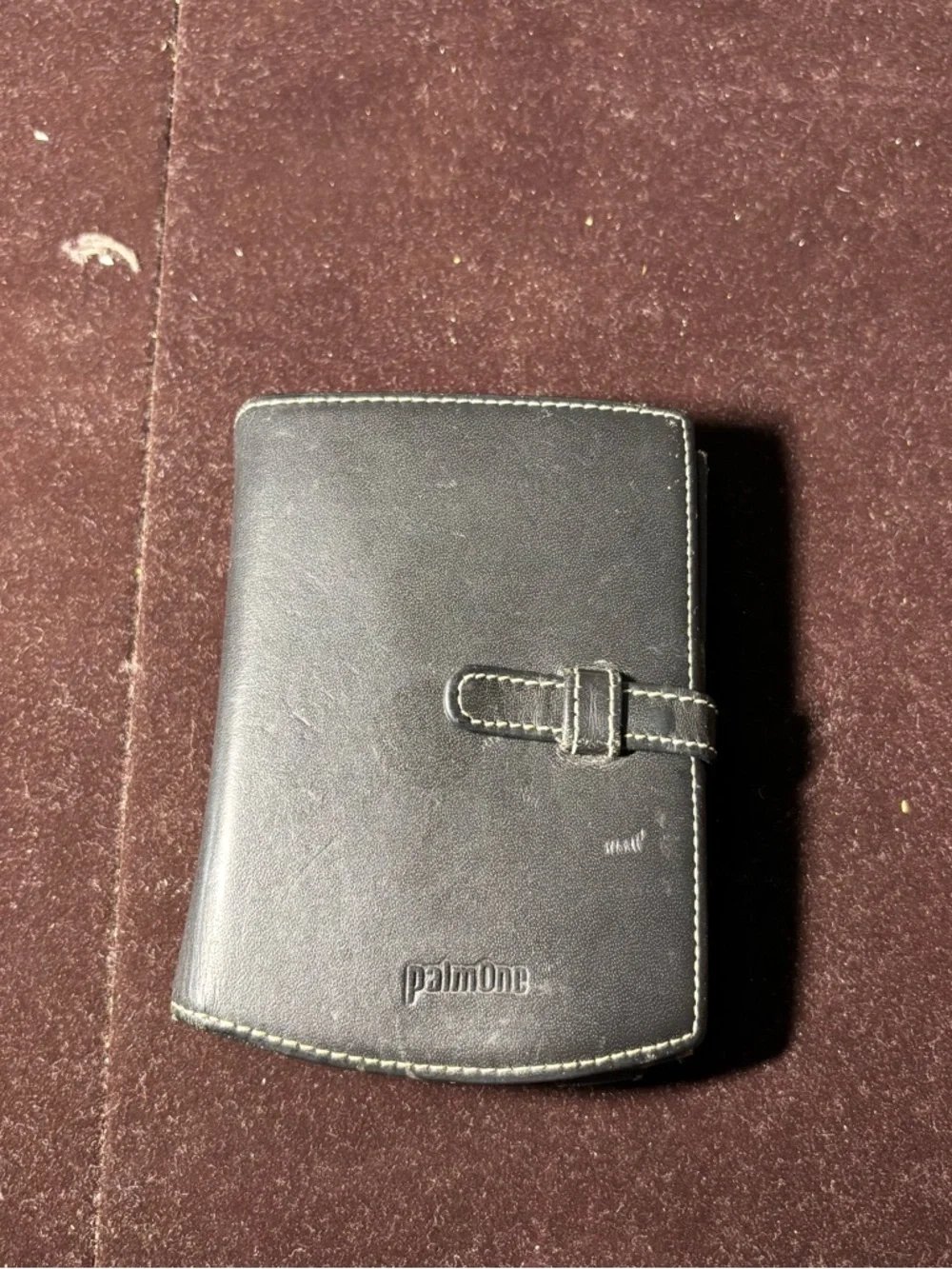 Black Leather Phone Wallet Case with Built-in Phone